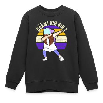 7 Jahre Mädchen Geschenk 7. Geburtstag Sieben - Kinder Premium Organic Sweatshirt - Schwarz - Vorne - AI Model Kid Female (0cm)