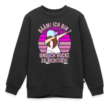 7 Jahre Mädchen Geschenk 7. Geburtstag Sieben - Kinder Premium Organic Sweatshirt - Schwarz - Vorne - AI Model Kid Female (0cm)