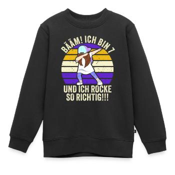 7 Jahre Mädchen Geschenk 7. Geburtstag Sieben - Kinder Premium Organic Sweatshirt - Schwarz - Vorne - AI Model Kid Female (0cm)