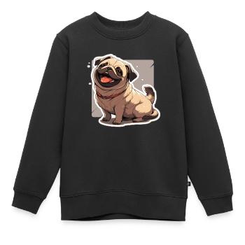 Carlin Carlin Chien Pug Cadeaux Carlin Amoureux du Carlin - Sweat Premium enfant bio - noir - Devant - AI Model Kid Female (0cm)