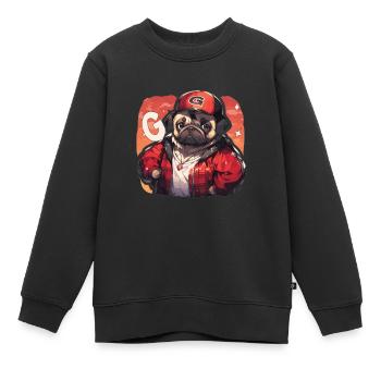 Carlin Carlin Chien Pug Cadeaux Carlin Amoureux du Carlin - Sweat Premium enfant bio - noir - Devant - AI Model Kid Female (0cm)