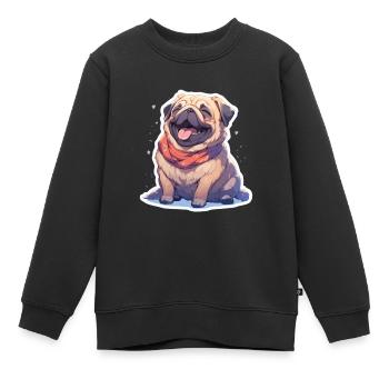 Carlin Carlin Chien Pug Cadeaux Carlin Amoureux du Carlin - Sweat Premium enfant bio - noir - Devant - AI Model Kid Female (0cm)