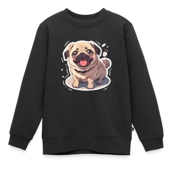 Carlin Carlin Chien Pug Cadeaux Carlin Amoureux du Carlin - Sweat Premium enfant bio - noir - Devant - AI Model Kid Female (0cm)