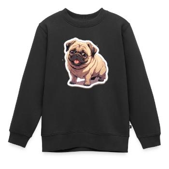 Carlin Carlin Chien Pug Cadeaux Carlin Amoureux du Carlin - Sweat Premium enfant bio - noir - Devant - AI Model Kid Female (0cm)