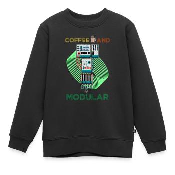 Synthesizer Synth Keyboard Elektronische Musiker - Kinder Premium Organic Sweatshirt - Schwarz - Vorne - AI Model Kid Female (0cm)