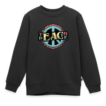 Enseigner la paix - Sweat Premium enfant bio - noir - Devant - AI Model Kid Female (0cm)