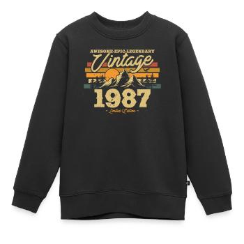 Vintage 1987 Geburtstagsgeschenk - Kinder Premium Organic Sweatshirt - Schwarz - Vorne - AI Model Kid Female (0cm)