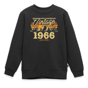 Vintage 1966 Geburtstagsgeschenk - Kinder Premium Organic Sweatshirt - Schwarz - Vorne - AI Model Kid Female (0cm)