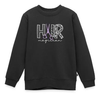 Hair Magician Friseur Beruf Haare - Kinder Premium Organic Sweatshirt - Schwarz - Vorne - AI Model Kid Female (0cm)