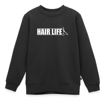 Hair Life Friseur Beruf Haare - Kinder Premium Organic Sweatshirt - Schwarz - Vorne - AI Model Kid Female (0cm)