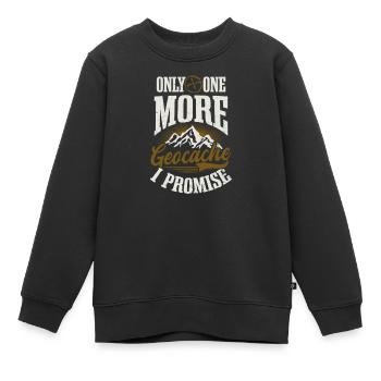 Geocaching nur noch ein Cache verspreche ich - Kinder Premium Organic Sweatshirt - Schwarz - Vorne - AI Model Kid Female (0cm)