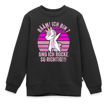 7 Jahre Junge Geschenk 7. Geburtstag Sieben - Kinder Premium Organic Sweatshirt - Schwarz - Vorne - AI Model Kid Female (0cm)