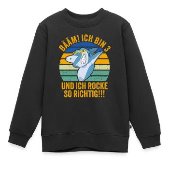 3 Jahre Geschenk 3. Geburtstag Drei Dritter - Kinder Premium Organic Sweatshirt - Schwarz - Vorne - AI Model Kid Female (0cm)