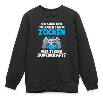 Zocken - Kinder Premium Organic Sweatshirt - Schwarz - Vorne - AI Model Kid Female (0cm)