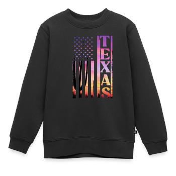 Texas - Kinder Premium Organic Sweatshirt - Schwarz - Vorne - AI Model Kid Female (0cm)