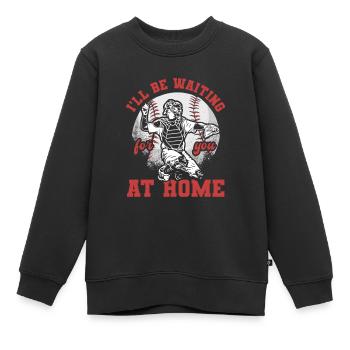 Softball - Kinder Premium Organic Sweatshirt - Schwarz - Vorne - AI Model Kid Female (0cm)