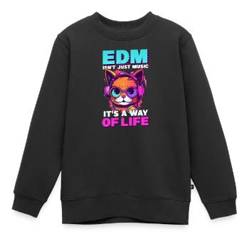 Edm Rave EDM ist keine Musik, sondern Leben Katzenkopfhörer - Kinder Premium Organic Sweatshirt - Schwarz - Vorne - AI Model Kid Female (0cm)