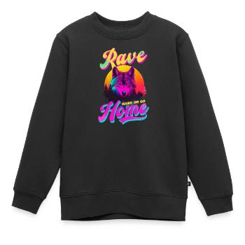Edm Rave Rave Hard Go Home - Kinder Premium Organic Sweatshirt - Schwarz - Vorne - AI Model Kid Female (0cm)