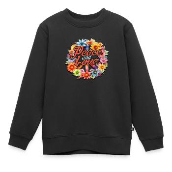Frieden und Liebe - Harmonie - Kinder Premium Organic Sweatshirt - Schwarz - Vorne - AI Model Kid Female (0cm)