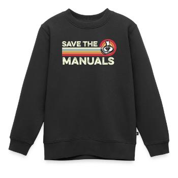 Enregistrer les manuels Manuel du bâton manuel de la vraie voiture - Sweat Premium enfant bio - noir - Devant - AI Model Kid Female (0cm)