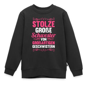 Geschwister Schwestern Schwester - Kinder Premium Organic Sweatshirt - Schwarz - Vorne - AI Model Kid Female (0cm)