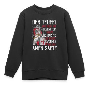 Der Teufel hat mich gesehen Tempelritter Kreuzzug - Kinder Premium Organic Sweatshirt - Schwarz - Vorne - AI Model Kid Female (0cm)