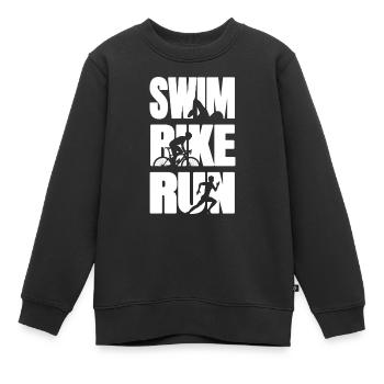 Triathlon Triathlet - Kinder Premium Organic Sweatshirt - Schwarz - Vorne - AI Model Kid Female (0cm)