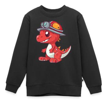 Mignon dragon pompier - Sweat Premium enfant bio - noir - Devant - AI Model Kid Female (0cm)