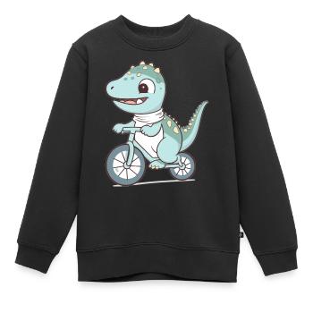 Cute baby dragon on bike - Kids Premium Organic Sweatshirt - black - Front - AI Model Kid Female (0cm)