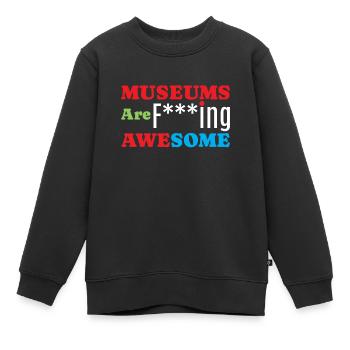 Les musées sont géniaux - Sweat Premium enfant bio - noir - Devant - AI Model Kid Female (0cm)