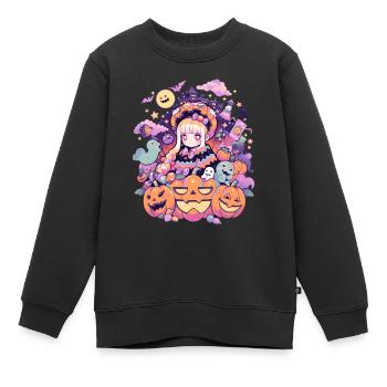 Aesthetics Anime Halloween - Kids Premium Organic Sweatshirt - black - Front - AI Model Kid Female (0cm)