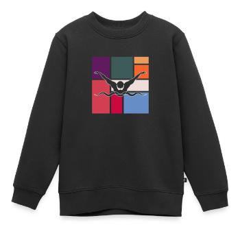 Nager - Sweat Premium enfant bio - noir - Devant - AI Model Kid Female (0cm)