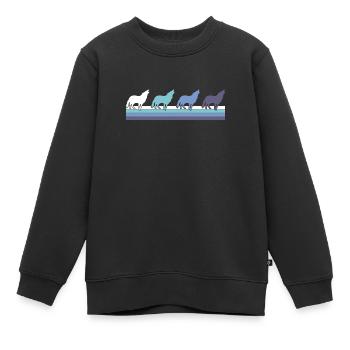 Loup - Sweat Premium enfant bio - noir - Devant - AI Model Kid Female (0cm)