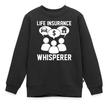 Drôle d’agent courtier - Sweat Premium enfant bio - noir - Devant - AI Model Kid Female (0cm)