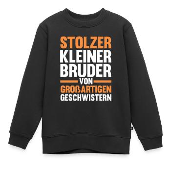 Geschwister Brüder Bruder - Kinder Premium Organic Sweatshirt - Schwarz - Vorne - AI Model Kid Female (0cm)