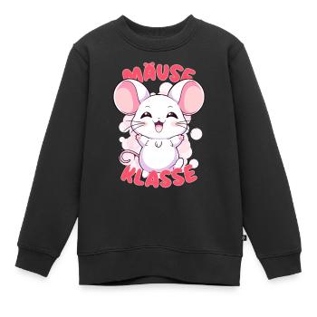 Süßes Mäuseklasse Grundschule Klassentier - Kinder Premium Organic Sweatshirt - Schwarz - Vorne - AI Model Kid Female (0cm)