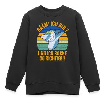 7 Jahre Junge Geschenk 7. Geburtstag Sieben - Kinder Premium Organic Sweatshirt - Schwarz - Vorne - AI Model Kid Female (0cm)