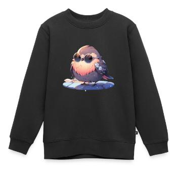 Vogel Vögel Lustige Tiere Waldbewohner Tier - Kinder Premium Organic Sweatshirt - Schwarz - Vorne - AI Model Kid Female (0cm)