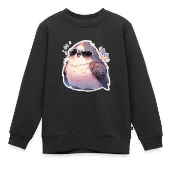 Vogel Vögel Lustige Tiere Waldbewohner Tier - Kinder Premium Organic Sweatshirt - Schwarz - Vorne - AI Model Kid Female (0cm)