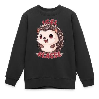 Süßes Igelklasse Grundschule Klassentier - Kinder Premium Organic Sweatshirt - Schwarz - Vorne - AI Model Kid Female (0cm)