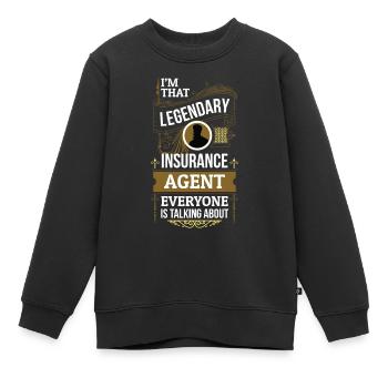 Legendary Insurance Agent Versicherung - Kinder Premium Organic Sweatshirt - Schwarz - Vorne - AI Model Kid Female (0cm)