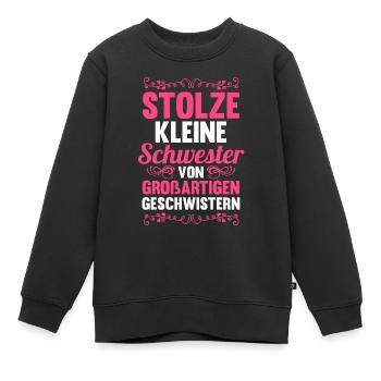 Geschwister Schwestern Schwester - Kinder Premium Organic Sweatshirt - Schwarz - Vorne - AI Model Kid Female (0cm)