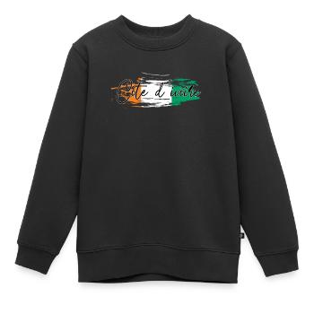 Côte d’Ivoire - Sweat Premium enfant bio - noir - Devant - AI Model Kid Female (0cm)