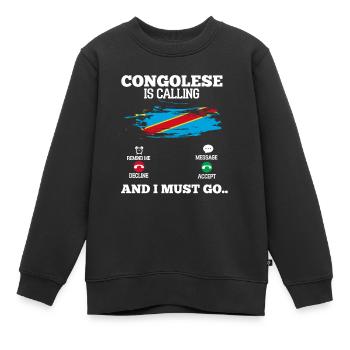 Congo - Sweat Premium enfant bio - noir - Devant - AI Model Kid Female (0cm)