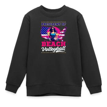 Beachvolleyball Präsident des Beachvolleyballs - Kinder Premium Organic Sweatshirt - Schwarz - Vorne - AI Model Kid Female (0cm)