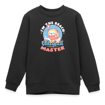 Beachvolleyball Ich bin der Beachvolleyball-Meister - Kinder Premium Organic Sweatshirt - Schwarz - Vorne - AI Model Kid Female (0cm)