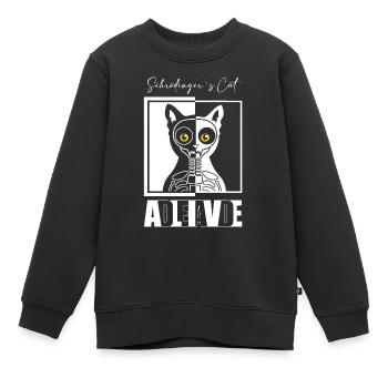 Schrödinger's Cat Dead and Alive - Kinder Premium Organic Sweatshirt - Schwarz - Vorne - AI Model Kid Female (0cm)
