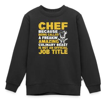 Chefkoch, weil er ein verrücktes kulinarisch - Kinder Premium Organic Sweatshirt - Schwarz - Vorne - AI Model Kid Female (0cm)