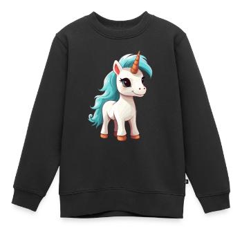 Einhornliebhaber - Liebe Mythische Kreatur - - Kinder Premium Organic Sweatshirt - Schwarz - Vorne - AI Model Kid Female (0cm)