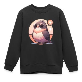 Vogel Vögel Lustige Tiere Waldbewohner Tier - Kinder Premium Organic Sweatshirt - Schwarz - Vorne - AI Model Kid Female (0cm)